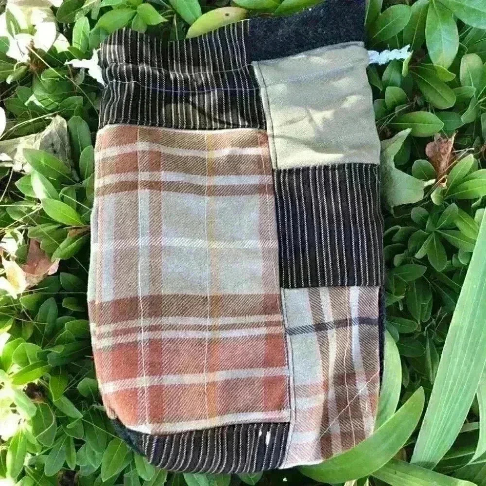 Handmade patchwork jewelry shoe lined pouch case